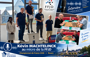 « Kévin Machtelinck au micro de la FFJD après le Championnat de France 2026 ».