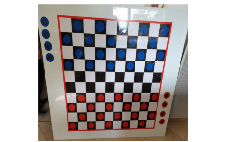 Fabrication d'un damier grand format